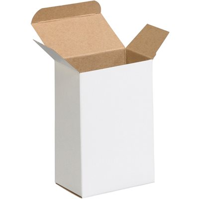 4 x 2 1/2 x 6" White Reverse Tuck Folding Cartons
