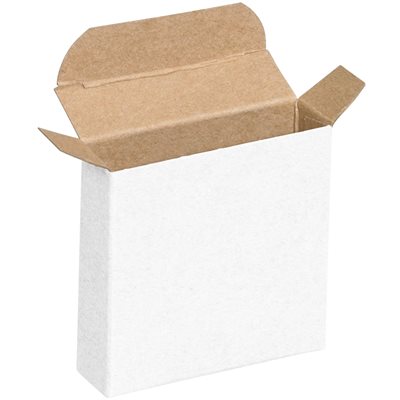 3 x 1 5/16 x 3" White Reverse Tuck Folding Cartons