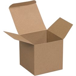 2 5/8 x 2 x 2 5/8" Kraft Reverse Tuck Folding Cartons