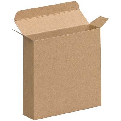 6 3/8 x 1 1/2 x 6 3/8" Kraft Reverse Tuck Folding Cartons