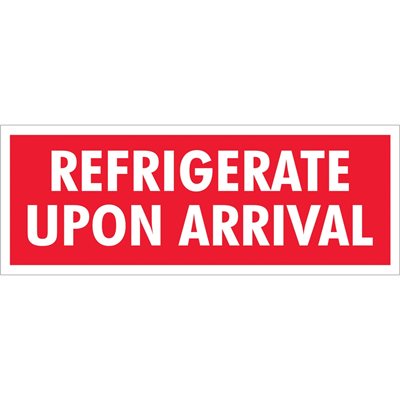 1 1/2 x 4" - "Refrigerate Upon Arrival" Labels