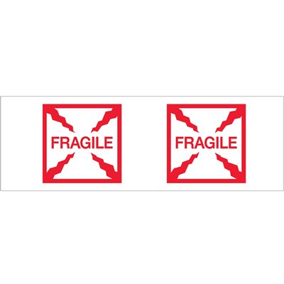 2" x 55 yds. - "Fragile (Box)" (18 Pack) Tape Logic® Pre-Printed Carton Sealing Tape