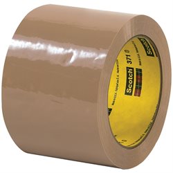 3" x 55 yds. Tan 3M 371 Carton Sealing Tape