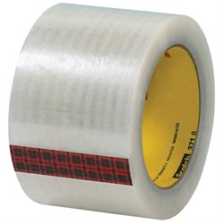 3" x 55 yds. Clear 3M 371 Carton Sealing Tape