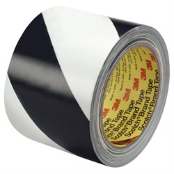 3" x 36 yds. (2 Pack) Black/White 3M 5700 Striped Vinyl Tape