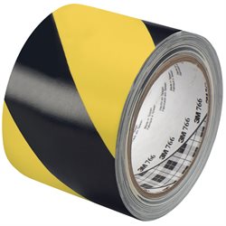 3" x 36 yds. Black/Yellow (2 Pack) 3M 766 Striped Vinyl Tape