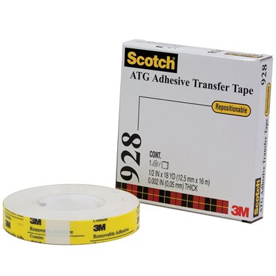 1/2" x 36 yds. 3M 928 Repositionable Adhesive Transfer Tape