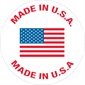 1" Circle - "Made in U.S.A." Labels